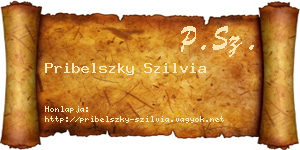 Pribelszky Szilvia névjegykártya